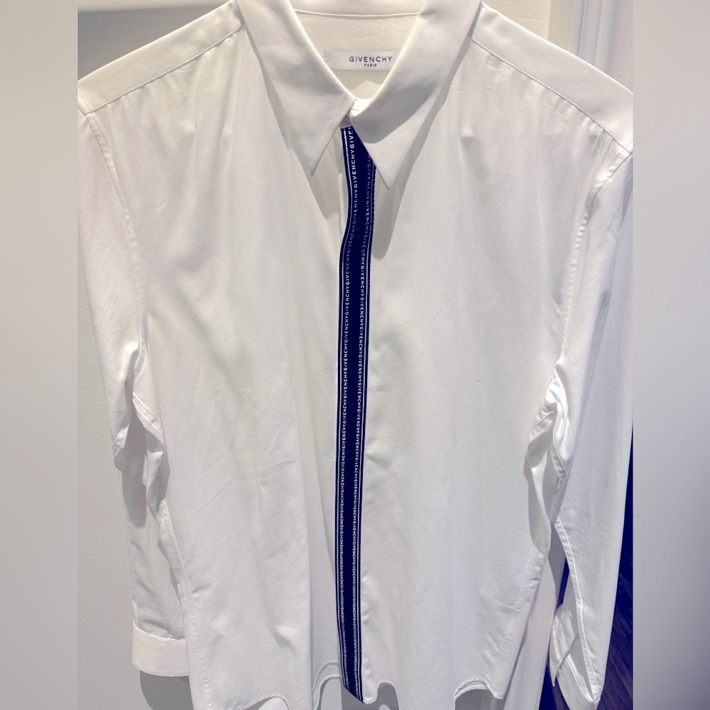 Givenchy White Shirt with Black Givency Accent